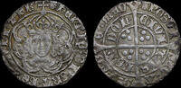 GREAT BRITAIN HENRY VII SILVER GROAT, CLASS IIIC MINT MARK CROWNED LEOPARDS HEAD -