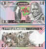 SAMBIA P.23b 1 Kwacha (1980-88) Kassenfrisch 3,90 EUR  zzgl. 5,00 EUR Versand