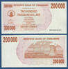 SIMBABWE / ZIMBABWE 200000 Dollars -