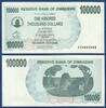 SIMBABWE / ZIMBABWE 100000 Dollars without Space -