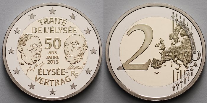 2 Euro Münze 2013 Elysee Vertrag Wert