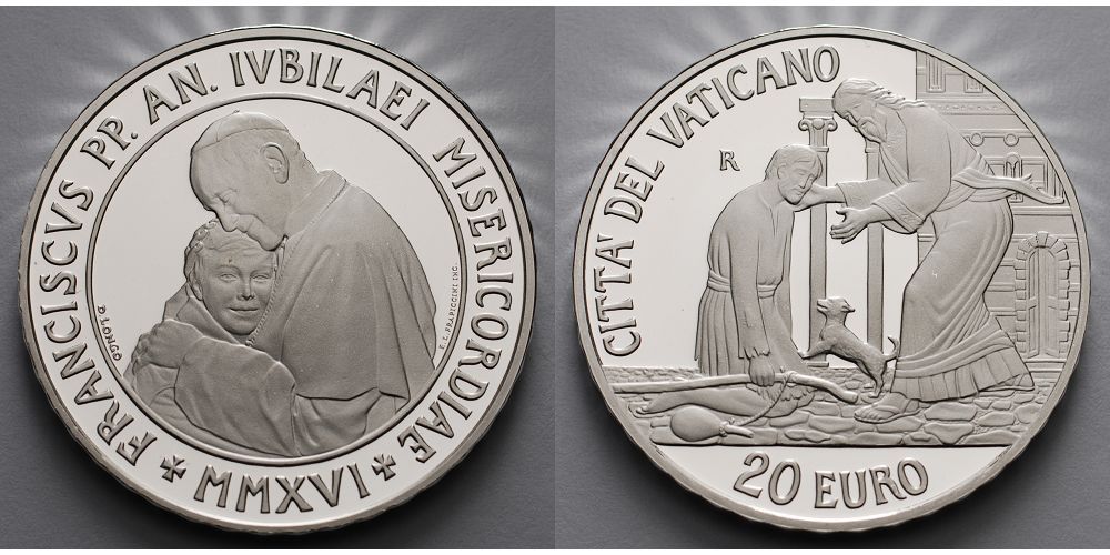 23,88 Kursmünzens.Vatikan PP 2016 &20 Euro Sondermünze Heiliges Jahr d