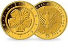 Deutschland 50 Euro<br> 7,78g<br> fein<br> 20,00 mm Ø 2017 A Goldmünze "Lutherrose" <br> <b> Prägestätte A</b> / <b> 1. 50 Euro Münze !!</b> stgl