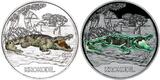 Österreich 3 Euro plus Broschüre/Flyer 2017 Tier - Taler - Serie -Krokodil-, <b>03 / 12</b> Ausgaben, mit Broschüre/Flyer handgehoben hgh / <br> vz / stgl<br> Kupfer-Nickel<br> farbig