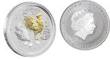 Australien 1 $ Jahr des Hahns/ Chines.Tierkreiszeichen 2017 <b>N.SERIE vergoldet</b> Lunar II <b>stgl</b><br> im<br> Etui & <br>Schuber &<br>Zertifikat