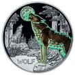 Österreich 3 Euro 2017 Tier - Taler - Serie -Wolf-, <b>05 / 12</b> Ausgaben, handgehoben hgh / <br> vz / stgl<br> Kupfer-Nickel<br> farbig