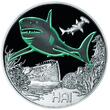 Österreich 3 Euro 2018 Tier - Taler - Serie -Hai-, <b>07 / 12</b> Ausgaben, handgehoben hgh / <br> vz / stgl<br> Kupfer-Nickel<br> farbig