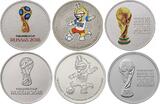 6 x 25 Rubel <b>Super & Über-Komplett,</b> 2018 Fußball WM 18 Russland-alle 6 Ausgaben-</b> Kupf.Nick. <b> farbig &neutral,</b> <b>vz / stgl< / b> <br> im<br> Blister&lose <br> <b>1.-3.Serie