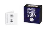 10 Euro<br> 22,2g<br> fein<br> 37 mm Ø Frauenfußball Weltmeisterschaft 2019 in Frankreich, <b>Sturm-Volley 1/4</b> <b>PP</b>
