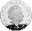 Großbritannien 10 Pounds<br>155,5g fein<br>65,00 mm Ø 2020 „50 Jahre Queen“ exklusive Würdigung einer der populärsten Rockbands,<b>RAR!</b> <b>PP</b><br> 5 Unzen<br> im Etui
