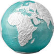 Barbados 5 Dollar<br>eisblauer Emaille/alpinweißer Färbung 2023 BLUE MARBLE Earth Frozen Spherical Silber im luxuriösen Box, RAR! <b>stgl</b> <br>3 Unzen Silber<br>
