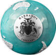 Barbados 5 Dollar<br>eisblauer Emaille/alpinweißer Färbung 2023 BLUE MARBLE Earth Frozen Spherical Silber im luxuriösen Box, RAR! <b>stgl</b> <br>3 Unzen Silber<br>