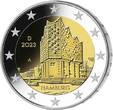 Deutschland 2 Euro 2023 A/D/F/G/J Hamburg – Elbphilharmonie, <br> <b>kompl. Satz (5 Prägestätten)PP</b> <b>kompl. Satz (5 Prägestätten) PP im Blister</b>