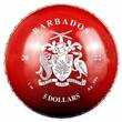 Barbados 5 Dollar <br> Antique Finish-<br>33 mmØ T20 Cricket 2022 World Cup im Schweberahmenetui & Schuber, RAR! <b>stgl</b> <br>1 Unze Silber<br>
