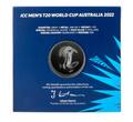 Barbados 5 Dollar <br> Antique Finish-<br>33 mmØ T20 Cricket 2022 World Cup im Schweberahmenetui & Schuber, RAR! <b>stgl</b> <br>1 Unze Silber<br>