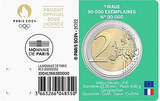 Frankreich 2 Euro 2022 Olympiade Paris 2024 - <b>Blister grün </b> stgl <br>im <br> Blister