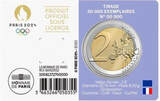 Frankreich 2 Euro 2023 Olympiade Paris 2024 - <b>Blister violett / lila </b> stgl <br>im <br> Blister