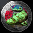 Österreich III.Serie 3 Euro 2023 Leuchtende Meereswelten - Schwellhai, <b>02/12</b> Ausgaben,<b> handgehoben hgh / <br> vz / stgl<br> Kupfer-Nickel<br> farbig