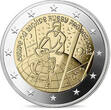 Frankreich 2 Euro Rugby-Union-Weltmeisterschaft 2023 - Rugby World Cup - Originaletui & Zertifikat <b>PP</b><br> Bimetall<br> im Etui