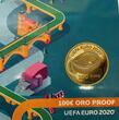 Spanien 100 Euro<br> 6,75g<br> fein<br> 23 mm Ø Fussball Europameisterschaft 2020 - inkl. Etui & Zertifikat & Schuber <b>PP</b>
