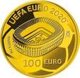 Spanien 100 Euro<br> 6,75g<br> fein<br> 23 mm Ø Fussball Europameisterschaft 2020 - inkl. Etui & Zertifikat & Schuber <b>PP</b>