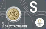 Frankreich 2 Euro x 5 Blister Olympiade Paris 2024 - <b>Blister blau,rot,grau,grün,lila, alle 5 Blister </b> stgl <br>im <br> Blister <br> (5)