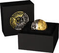 Samoa 5 Dollar <br>24 Karat vergoldet<br>50 mm Ø 2024 Sonne & Mond - Spherical Coin 2 oz.Silber, inkl.Zertifikat/Etui/Box, RAR! <b> Antique Finish</b> <br>2 Unzen Silber<br>