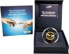 Italien 10 Euro<br> 7,78g<br> fein<br> 22,00 mm Ø 2025 550. Jahrestag der Geburt v.Michelangelo, inkl. Etui & Zertifikat - <b>RAR!</b> <b>PP</b><br> Gold <br> <b> SOFORT LIEFERBAR!</b>