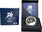 Italien <br> <b> SOMMERANGEBOT!</b> 6 €uro<br> 31,10g<br> fein<br> 38,61 mm Ø 2025 Olymp. Winterspiele Milano Cortina 2026,inkl. Etui & Zerti.-<b>Snowboard 2/6</b> <b>PP</b><br> Silber <br> <b> SOFORT LIEFERBAR!</b>