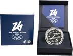 Italien <br> <b> SOMMERANGEBOT!</b> 6 €uro<br> 31,10g<br> fein<br> 38,61 mm Ø 2025 Olymp. Winterspiele Milano Cortina 2026,inkl. Etui&Zerti. - Skispringen 5/6 <b>PP</b><br> Silber <br> <b> SOFORT LIEFERBAR!</b>