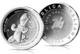 Italien <br> <b> SOMMERANGEBOT!</b> 3 €uro<br> 31,10g<br> fein<br> 38,61 mm Ø 2024 Olymp.Winterspiele Milano Cortina 2026,inkl.Etui & Zerti.-<b>Maskottchen 2/2</b> <b>stgl</b><br> Silber <br> <b> SOFORT LIEFERBAR!</b>