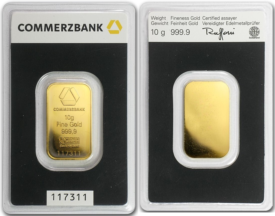Deutschland Schweiz 10 Gramm Fein Goldbarren Commerzbank Switzerland deutschland-schweiz-10-gramm-fein-goldbarren-commerzbank-switzerland