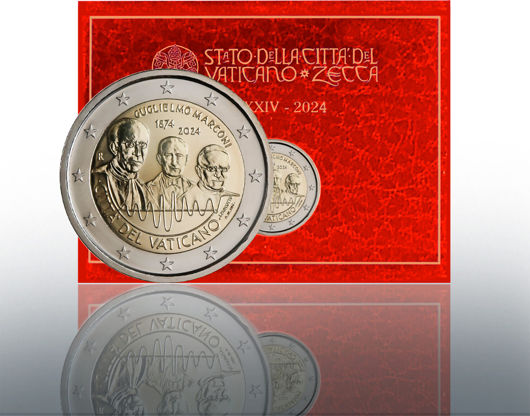 Vatikan 2 Euro 2024 150. Geburtstag von Guglielmo Marconi - 2 € im Blister, RAR-niedrige Auflage stgl <br> im<br> Blister