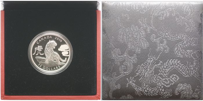 Kanada 15 $ Jahr des Tigers (Chin.Kalender'2010), inkl. Etui