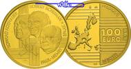 Belgien 100 Euro, 15,53g fein 29 mm Ø Väter Europas Adenauer,Schuman,Spaak,nur Kapsel,mit MDM-Zertifikat