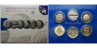 Deutschland 10 Euro<br> x6 Silbergedenkmünzen-Set 2005 mit Fußball, -