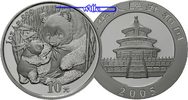 China 10 Yuan Panda Bären, 1 oz, Silber -