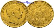 Preussen 20 Mark,<br> 7,16g <br>fein <br>22,5 mm Ø Wilhelm II. 1888-1918<br> <b> Jahrgang 1900 A </b> -Archivbild- -