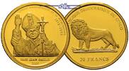 Kongo(Kinshasa) 20 Francs<br>1,24g fein<br>13,92mm Ø Papst Joh. Paul II. 999,9 Gold, inkl. Kapsel und MDM-Zertifikat, -Archivbild- -