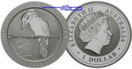 Australien 1 $ 2008 Kookaburra stgl 159,99 EUR  zzgl. 8,50 EUR Versand