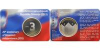 Slowenien 3 Euro Unabhängigkeit Slowenien 1991-2011 - vierte Euro Münze im originalem Blister -