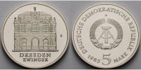 Deutschland, DDR 5 Mark Wallpavillon Dresd. Zwinger, Ku.-Ni.,-Archivbild-