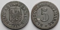 5 Pfennig 1918 Arnsberg, Stadt Arnsberg, Stadt mit Stempelriss in der Avers (Rückseite) sehr schön