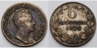 Baden 6 Kreuzer Karl Leopold Friedrich Großherzog von Baden 1830-1852 -