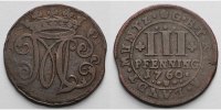 Bentheim-Tecklenburg-Rheda 3 Pfennig Moritz Casimir 1710-1768
