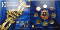 BE-NE-LUX 3,88 3x Kursmünzensatz inkl. 2 Euro Sonderprägung 10 Jahre Euro Bargeld mit Medaille *