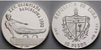 Kuba 10 Pesos Oly. Sommerspiele in Barcelona - Seitpferd-Turnen - mit MDM Zertifikat -