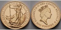 Grossbritannien 1 oz. 31, 1g fein 32, 69 mm Ø Britannia, Rotgold, -Nathan- 1987 - 1989, 1. Jahrgang
