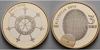 Slowenien 3 Euro 100. Jahrestag der ersten slowenischen Olympia-Medaille in originaler Kapsel -