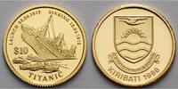 Kiribati 10 Dollar<br>1,24g fein<br>13,92 mm Ø Titanic, inkl. Kapsel und MDM-Zertifikat, <b>RAR</b> -
